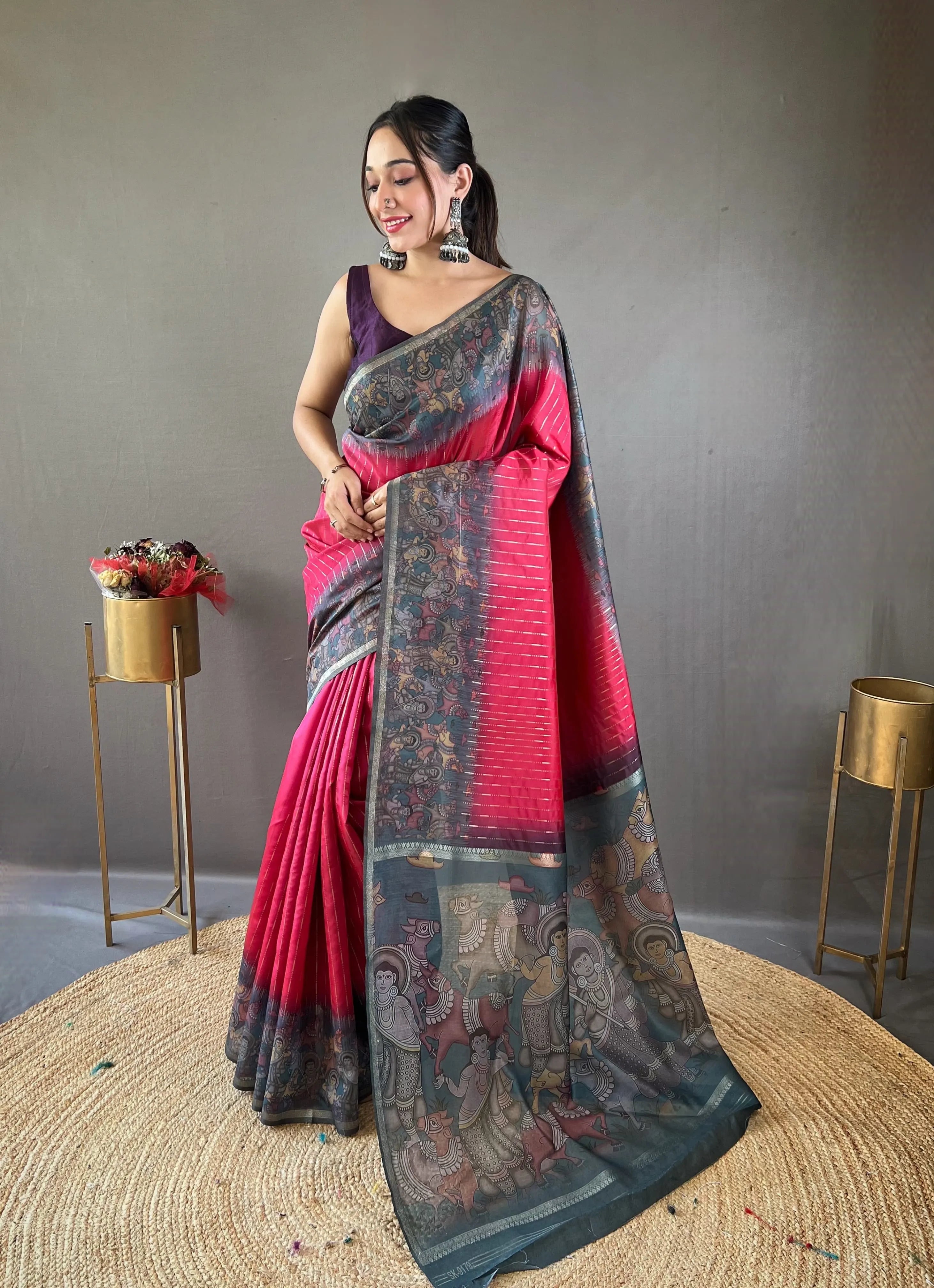 Soft Chanderi Silk Digital Printed Saree