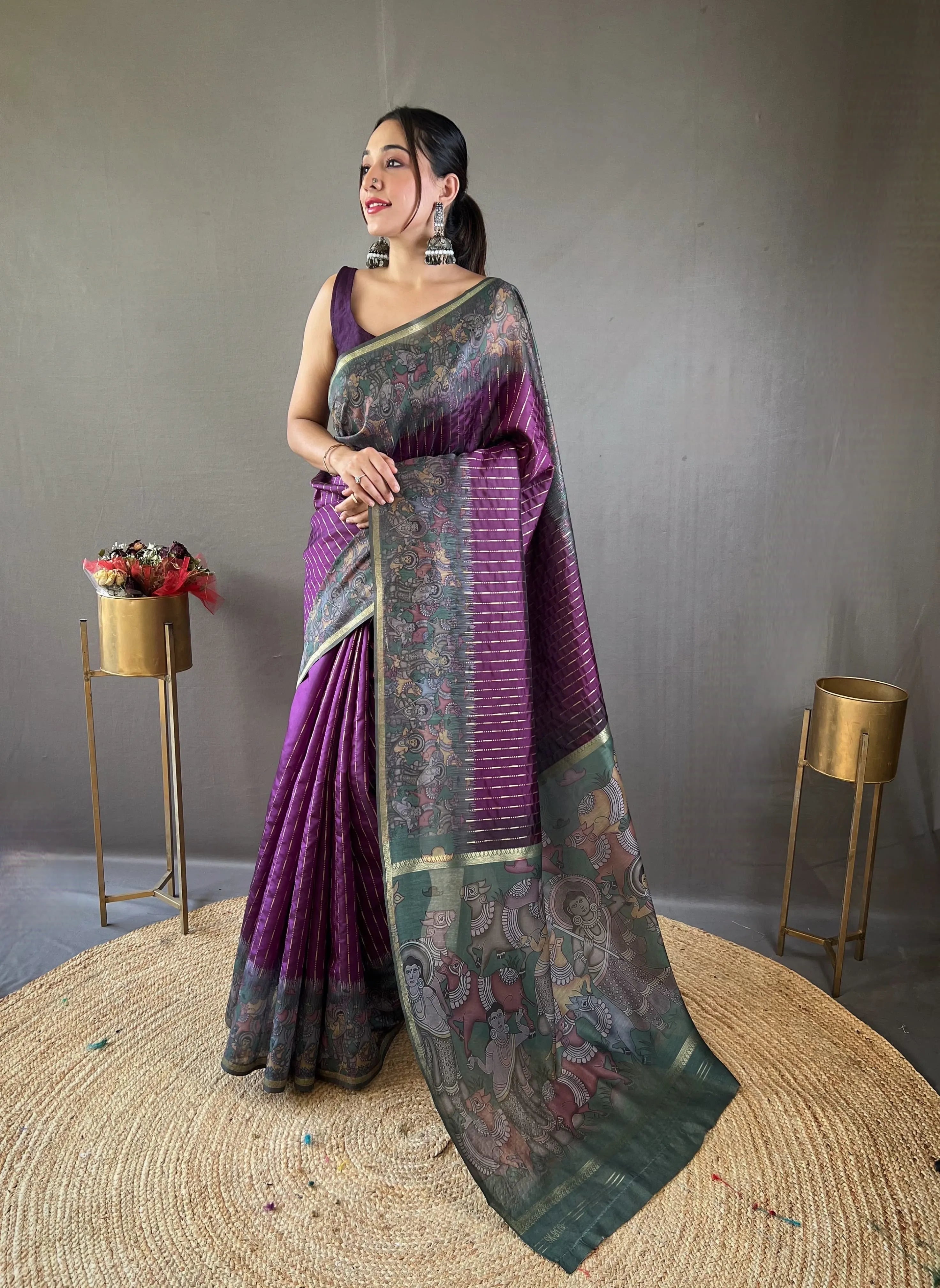 Soft Chanderi Silk Digital Printed Saree