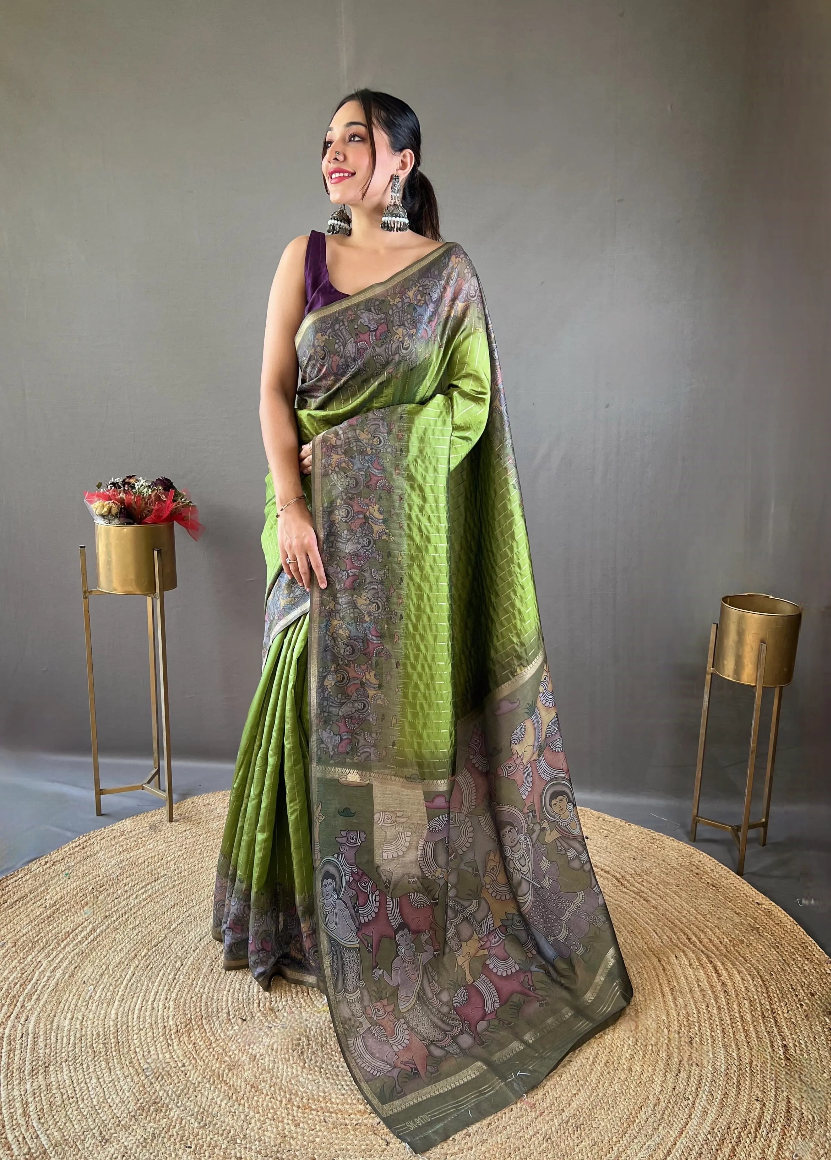 Soft Chanderi Silk Digital Printed Saree