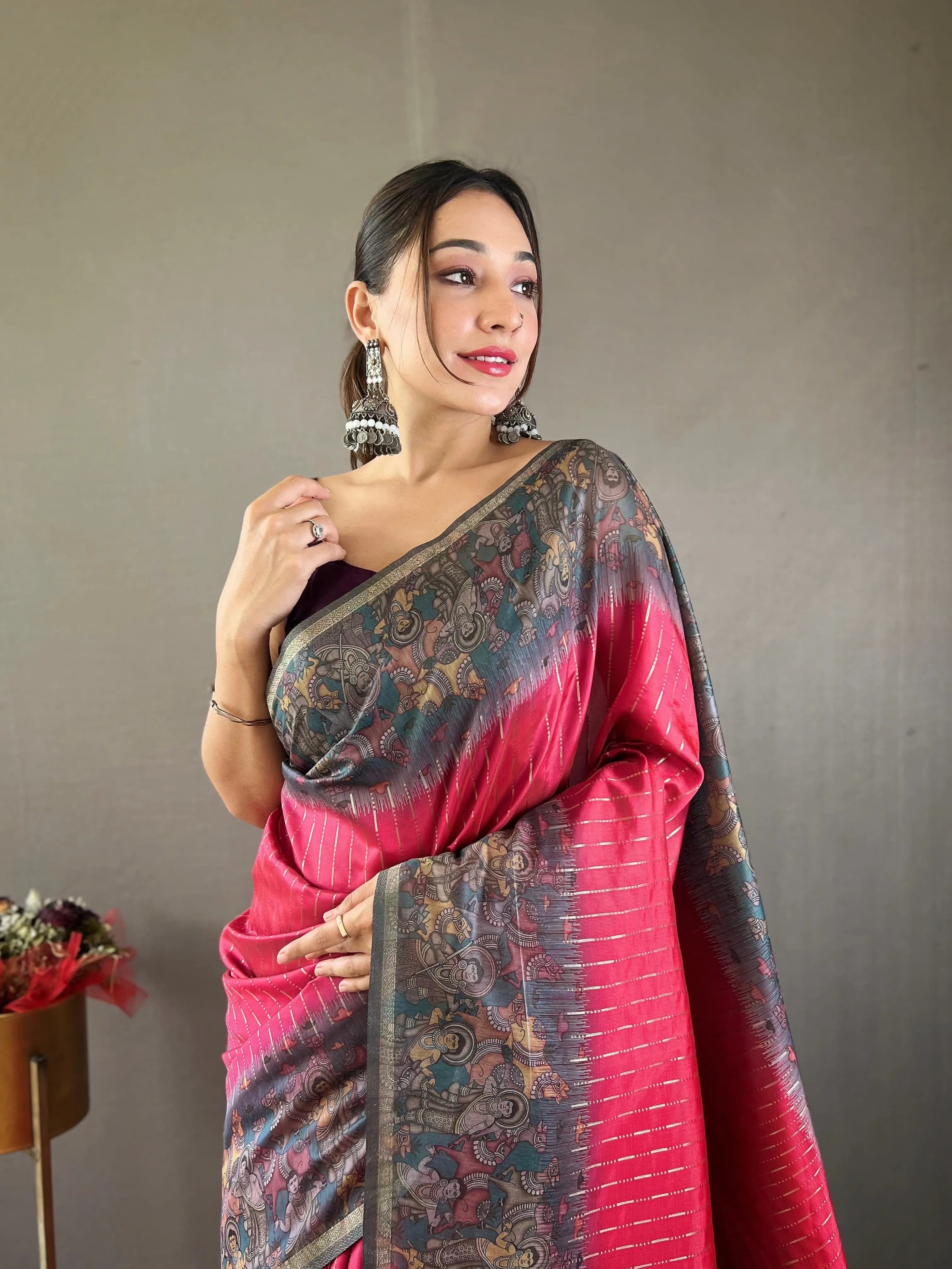 Soft Chanderi Silk Digital Printed Saree