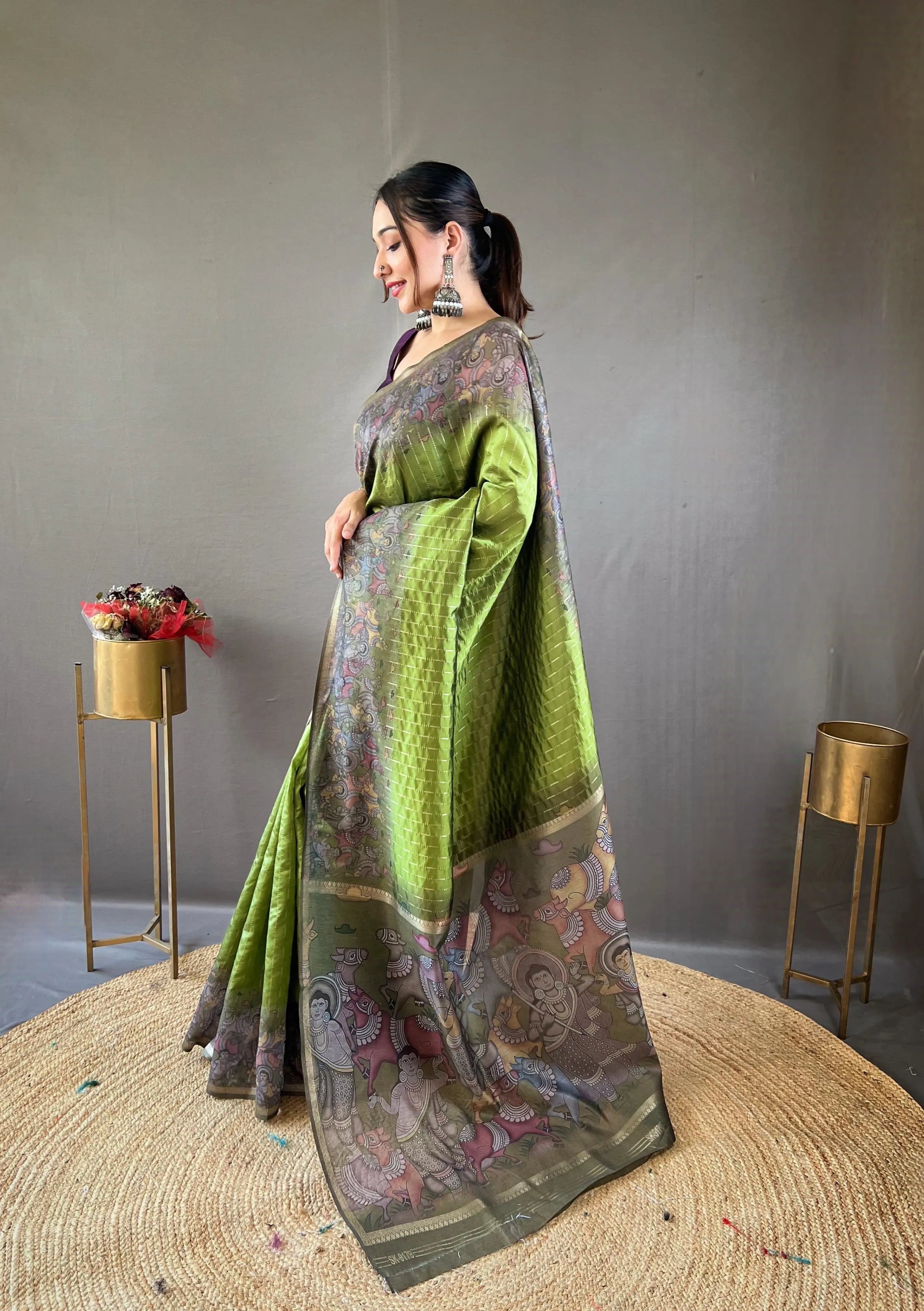 Soft Chanderi Silk Digital Printed Saree