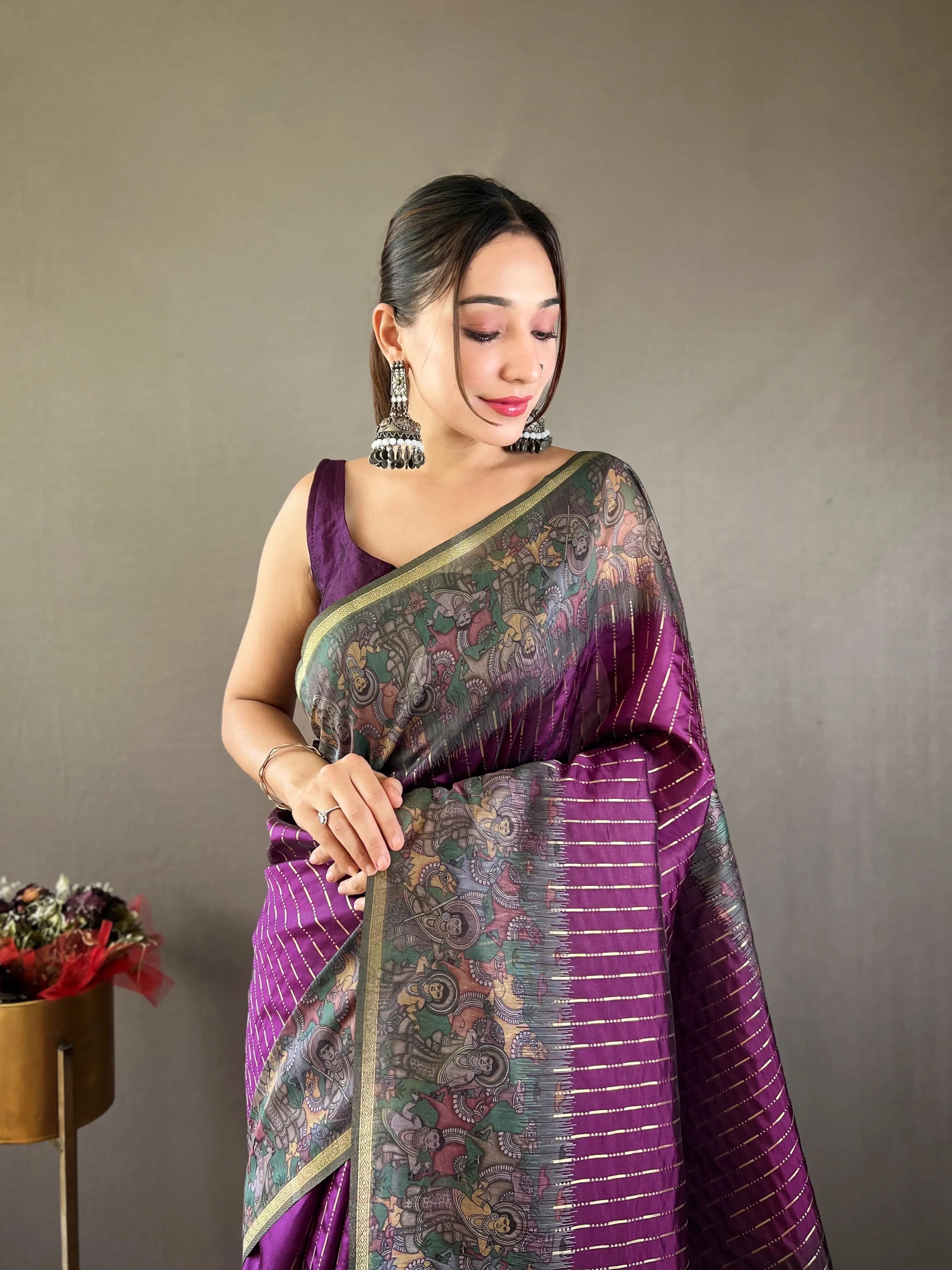 Soft Chanderi Silk Digital Printed Saree
