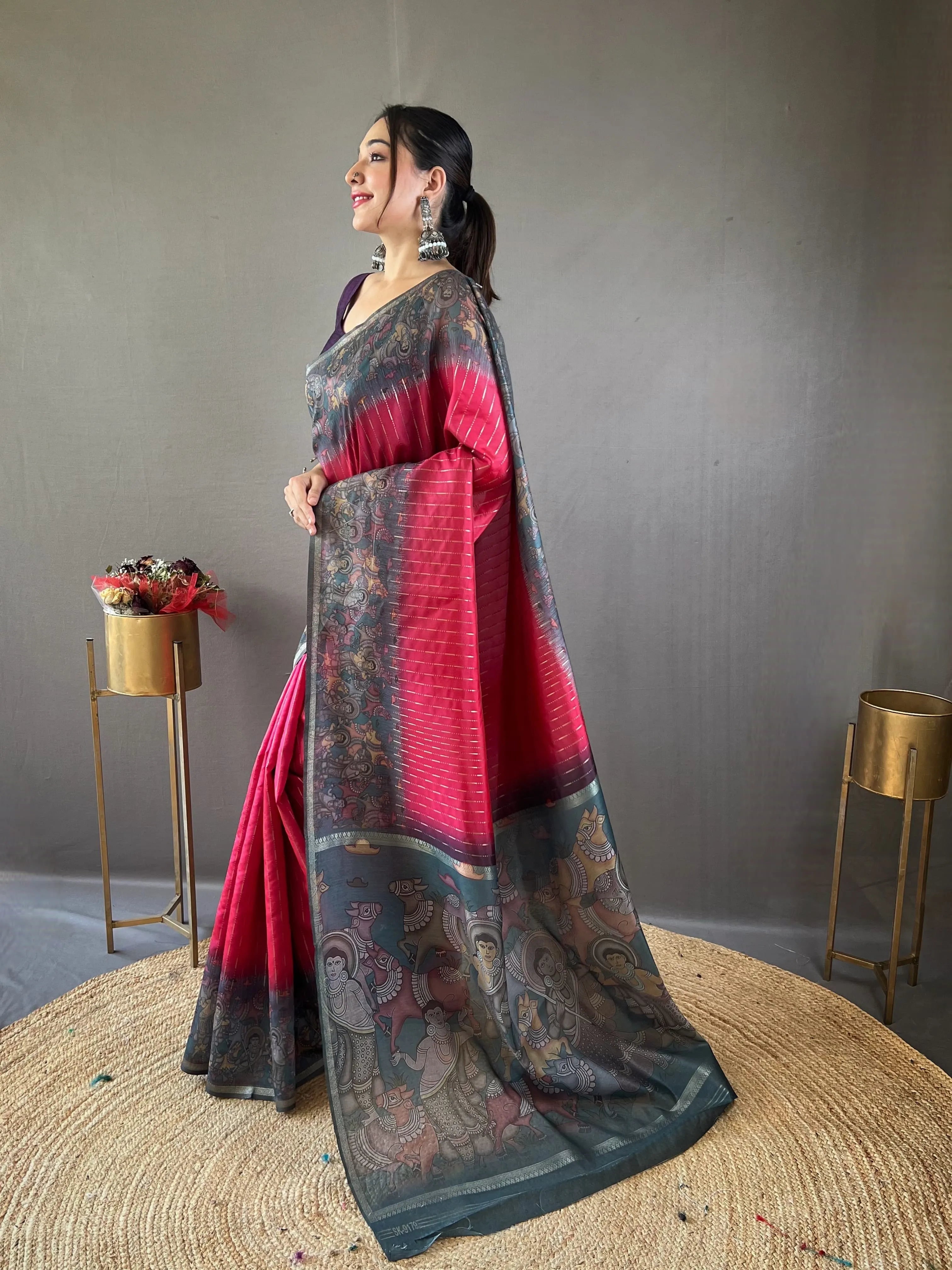 Soft Chanderi Silk Digital Printed Saree