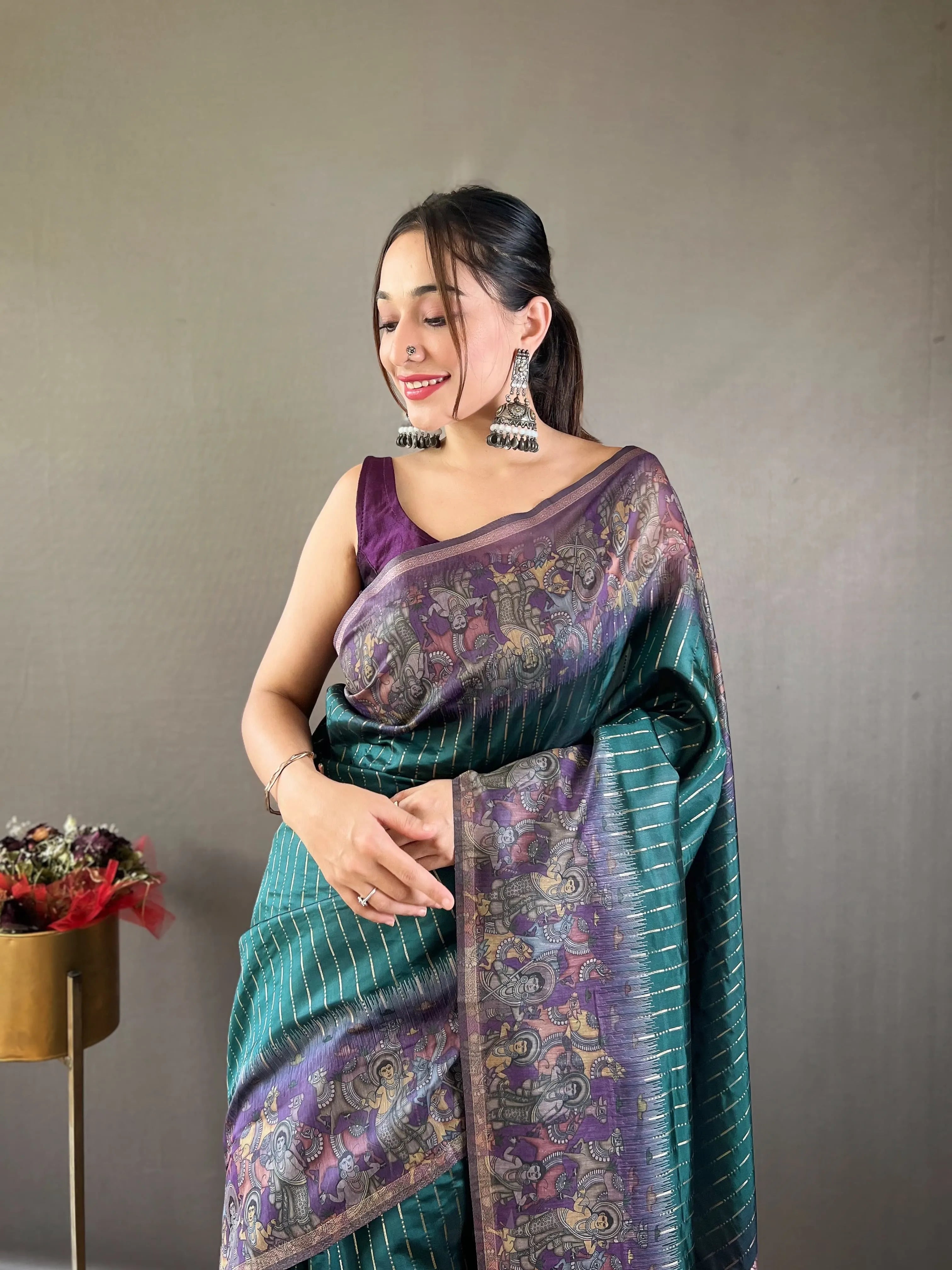 Soft Chanderi Silk Digital Printed Saree
