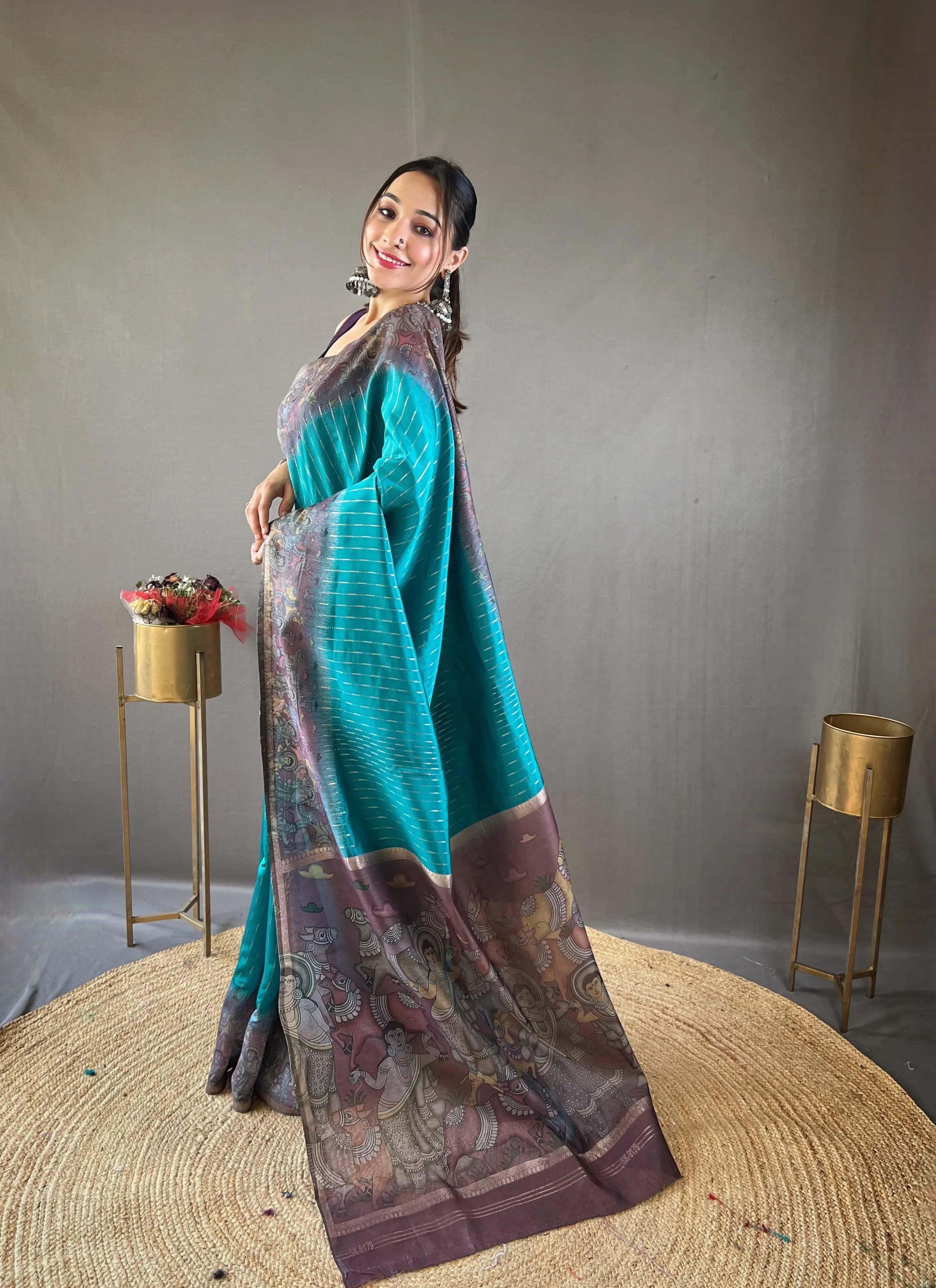 Soft Chanderi Silk Digital Printed Saree