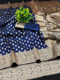 Banarasi Zari Motif Silk Fabric Saree
