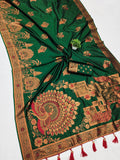 Soft Silk Copper Zari Weaving Paithani Saree