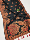 Soft Silk Copper Zari Weaving Paithani Saree