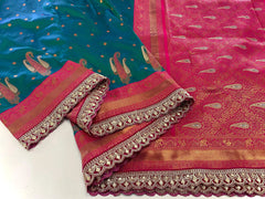 Paithani Kanchipuram Touch Silk Lace Saree