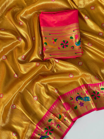 Tissue Silk Peacock Paithani Saree