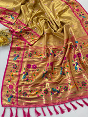 Tissue Silk Peacock Paithani Saree
