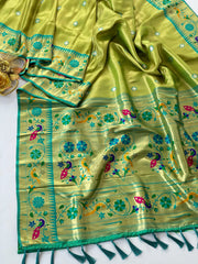 Tissue Silk Peacock Paithani Saree