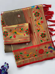 Tissue Silk Peacock Paithani Saree