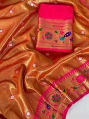 Tissue Silk Peacock Paithani Saree