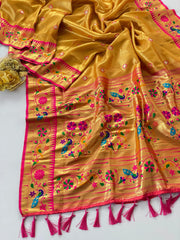 Tissue Silk Peacock Paithani Saree