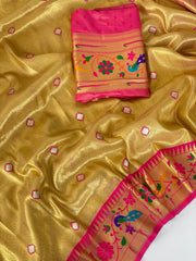 Tissue Silk Peacock Paithani Saree
