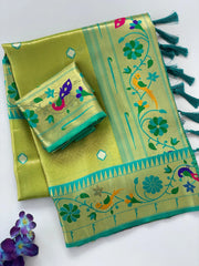 Tissue Silk Peacock Paithani Saree