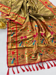 Tissue Silk Peacock Paithani Saree