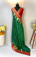 Semi Kanchipuram Temple Weaving Border Saree