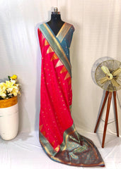 Semi Kanchipuram Temple Weaving Border Saree