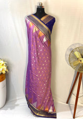 Semi Kanchipuram Temple Weaving Border Saree