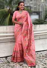 Pashmina Kashmiri Woven Border Saree