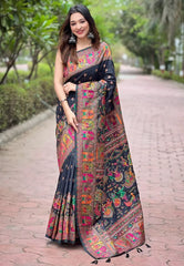 Pashmina Kashmiri Woven Border Saree
