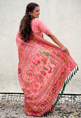 Pashmina Kashmiri Woven Border Saree