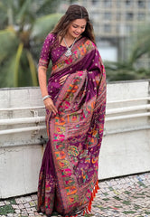 Pashmina Kashmiri Woven Border Saree