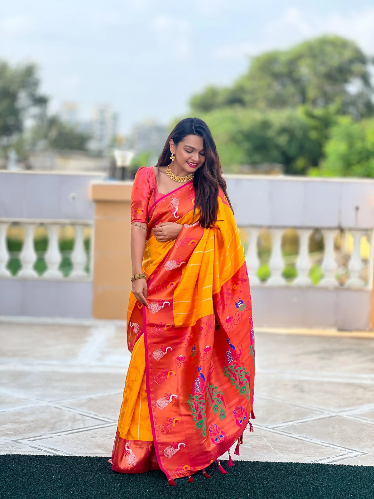 Soft Silk Peacock Paithani Saree