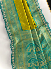 Premium Paithani Silk Intricate Lining Design Saree with Lace