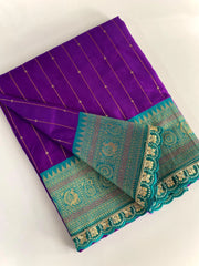 Premium Paithani Silk Intricate Lining Design Saree with Lace