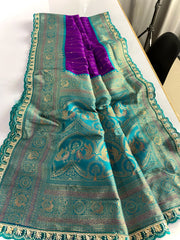 Premium Paithani Silk Intricate Lining Design Saree with Lace