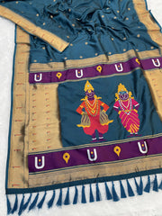 Paithani Vitthala Pallu Muniya Border Saree