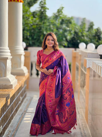 Paithani Soft Silk Zari Woven Saree