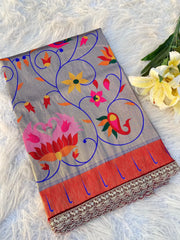 Jaal Paithani Soft Silk Scallop Border Lace Saree