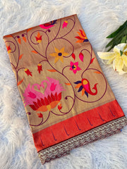 Jaal Paithani Soft Silk Scallop Border Lace Saree