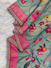 Jaal Paithani Soft Silk Scallop Border Lace Saree