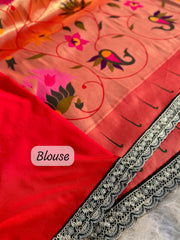 Jaal Paithani Soft Silk Scallop Border Lace Saree