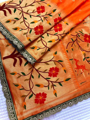 Sost Silk Paithani Scalloped Border Lace Saree