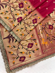 Sost Silk Paithani Scalloped Border Lace Saree