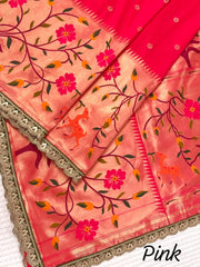 Sost Silk Paithani Scalloped Border Lace Saree
