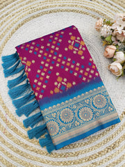 Premium Patola Silk Ikkat Weaves Saree