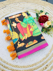 Soft Kolam Silk Rich Digital Printed Saree