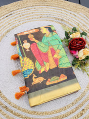Soft Kolam Silk Rich Digital Printed Saree