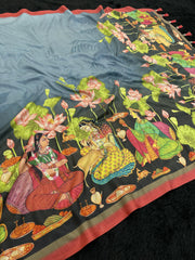 Soft Kolam Silk Rich Digital Printed Saree