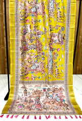 Manipuri Silk Digital Printed Kalamkari Saree