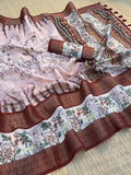 Soft Chanderi Crush Floral Printed Saree