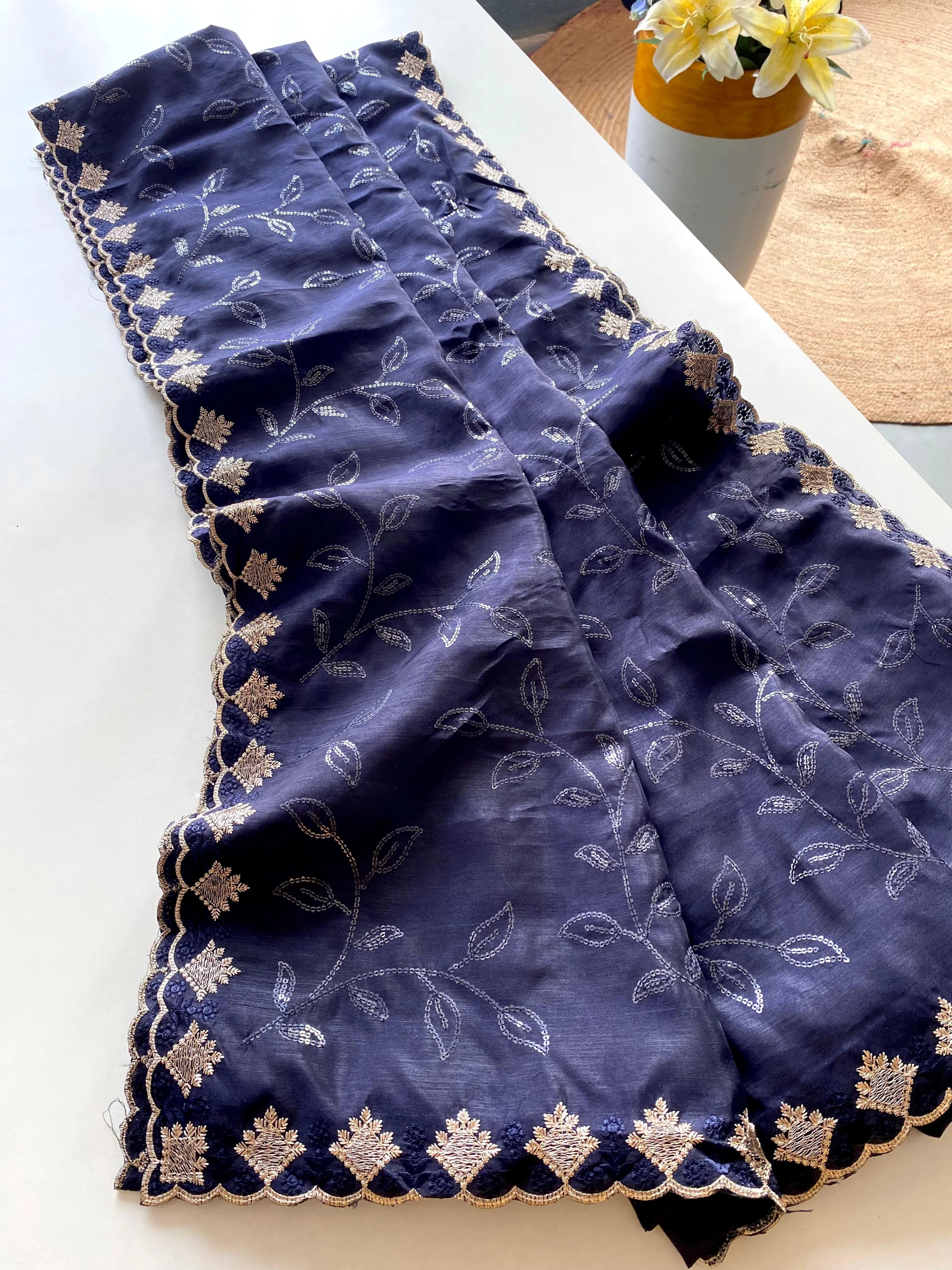 Ruhi Silk Jaal Work Sequence Saree