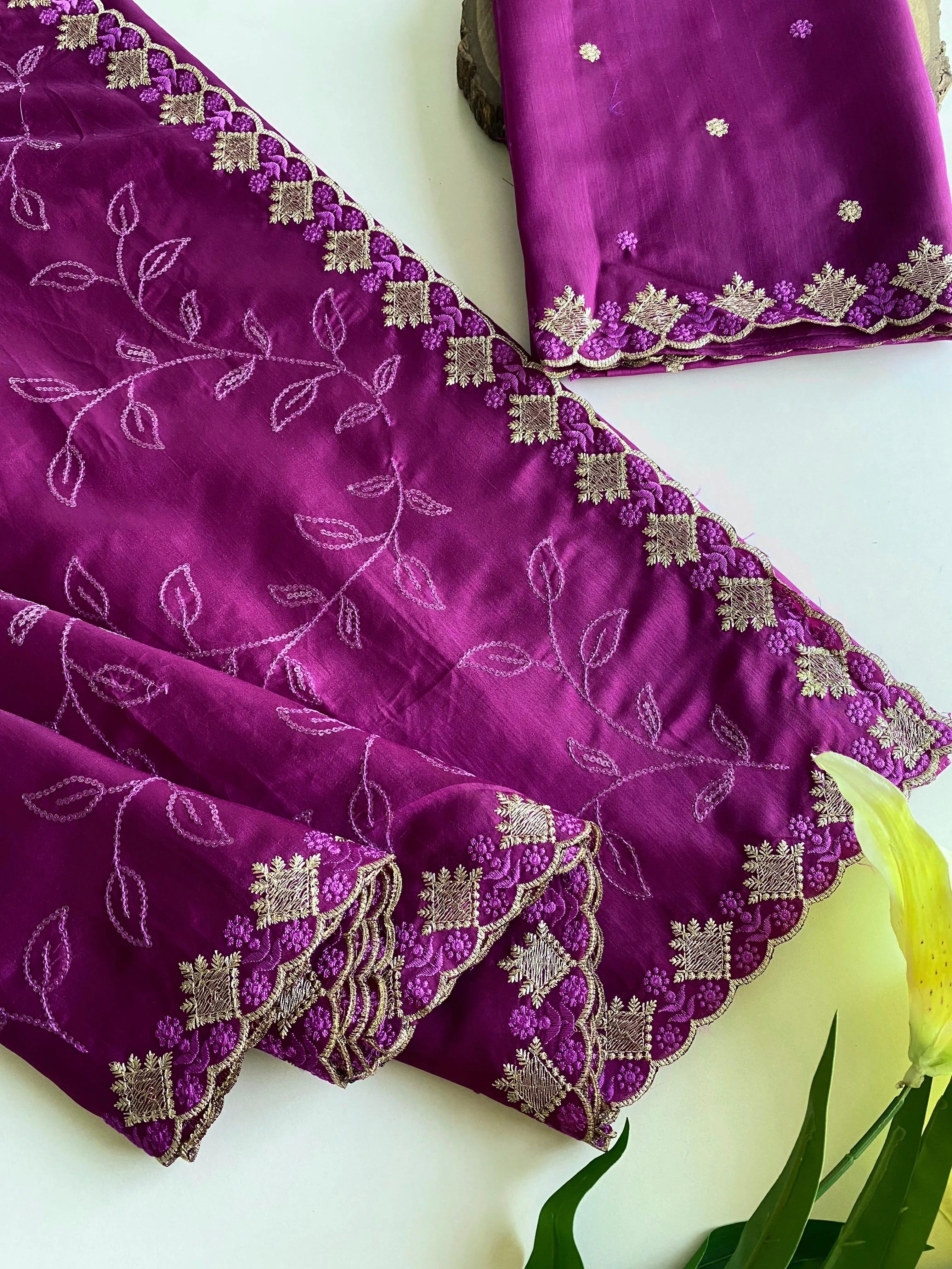 Ruhi Silk Jaal Work Sequence Saree